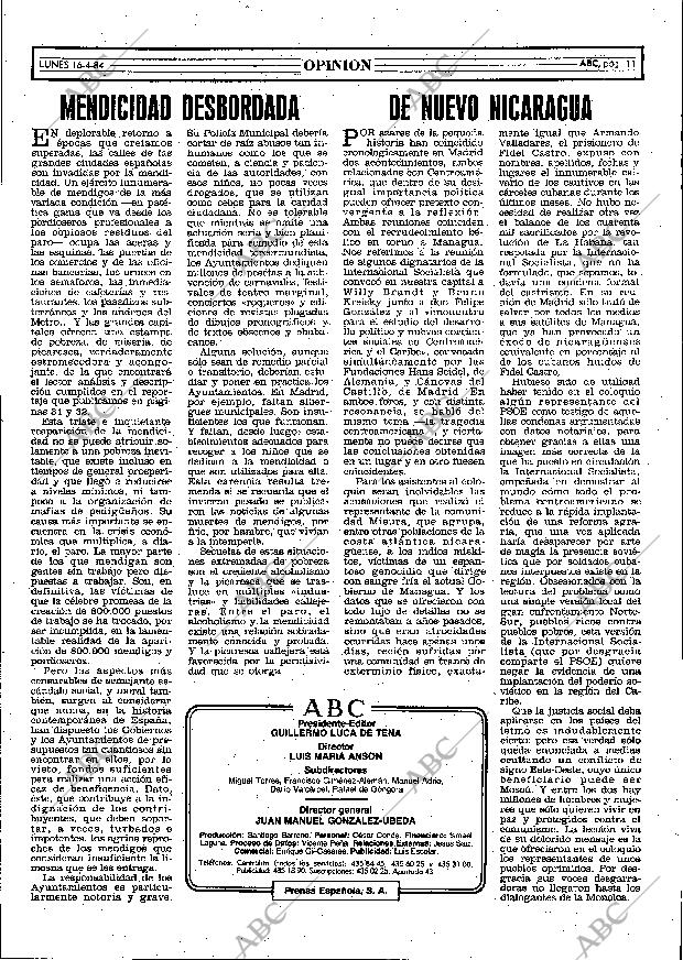 ABC MADRID 16-04-1984 página 11