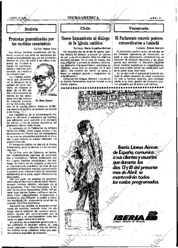ABC MADRID 16-04-1984 página 19