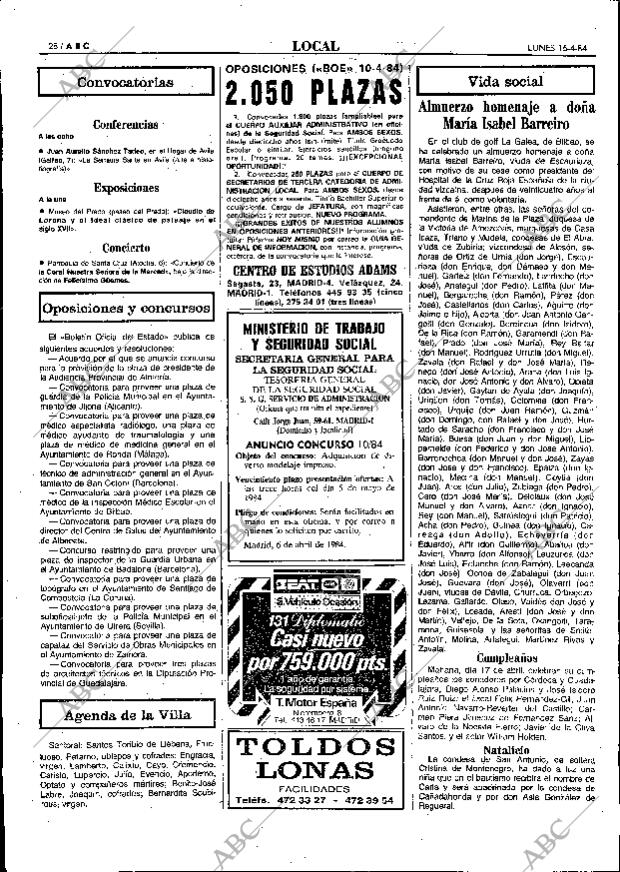 ABC MADRID 16-04-1984 página 26