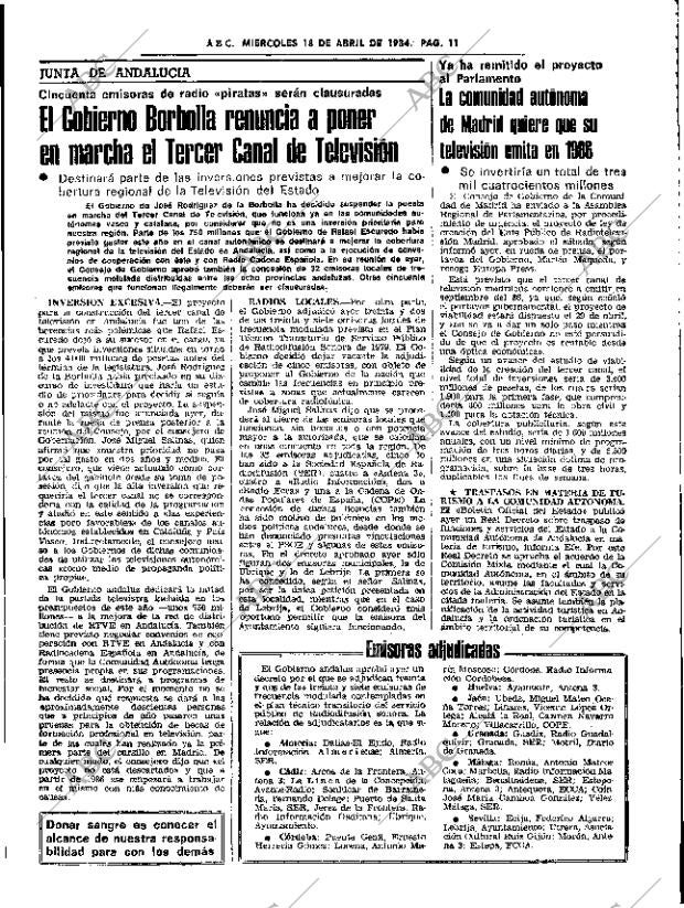 ABC SEVILLA 18-04-1984 página 11
