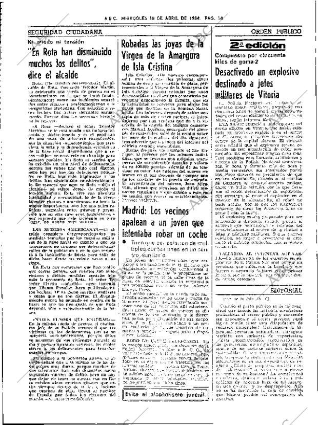 ABC SEVILLA 18-04-1984 página 14
