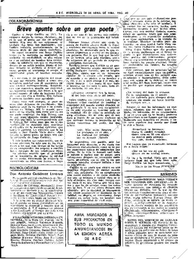 ABC SEVILLA 18-04-1984 página 40