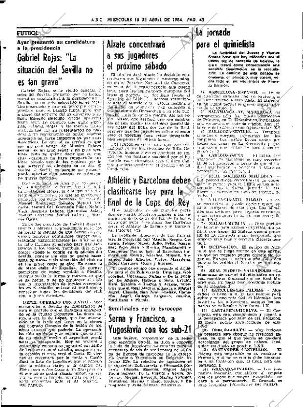 ABC SEVILLA 18-04-1984 página 42