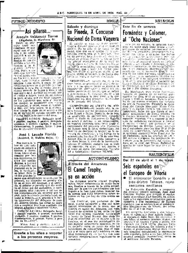 ABC SEVILLA 18-04-1984 página 44