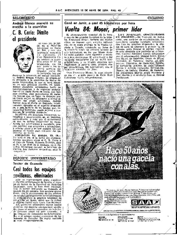ABC SEVILLA 18-04-1984 página 45