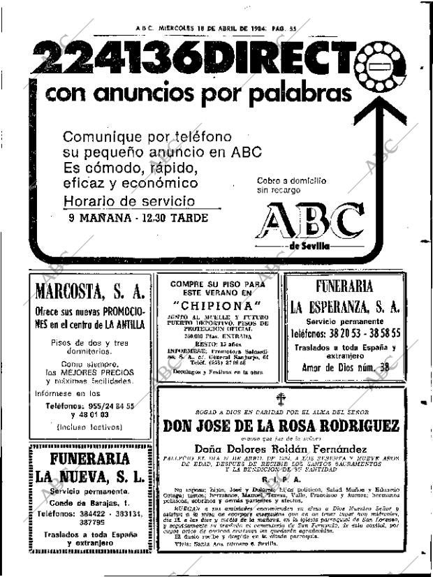 ABC SEVILLA 18-04-1984 página 55