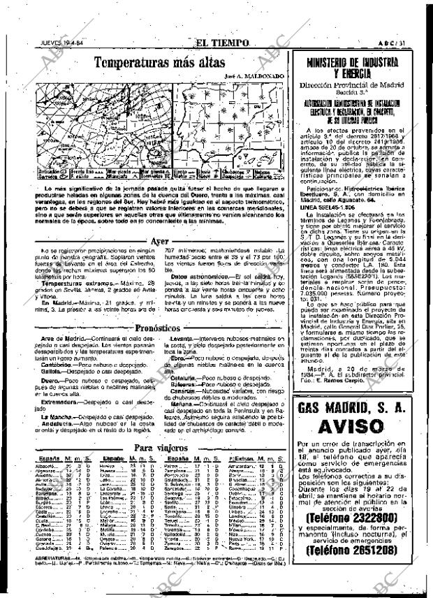 ABC MADRID 19-04-1984 página 31