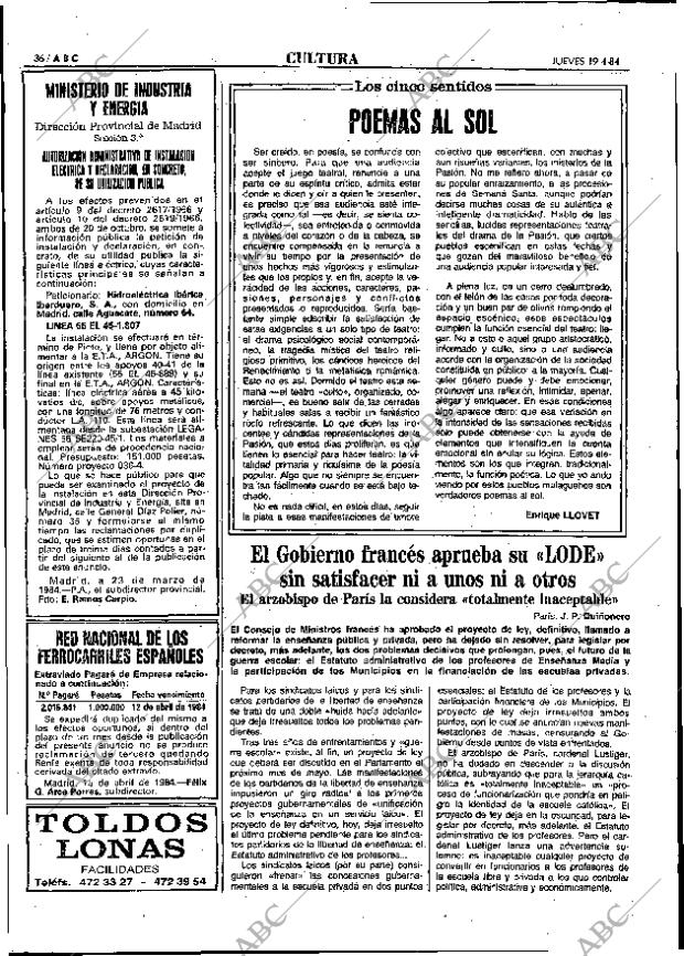 ABC MADRID 19-04-1984 página 36