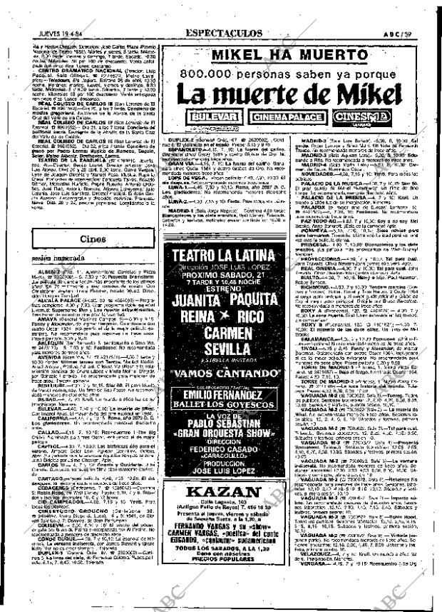 ABC MADRID 19-04-1984 página 59