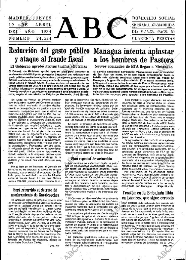 ABC MADRID 19-04-1984 página 9