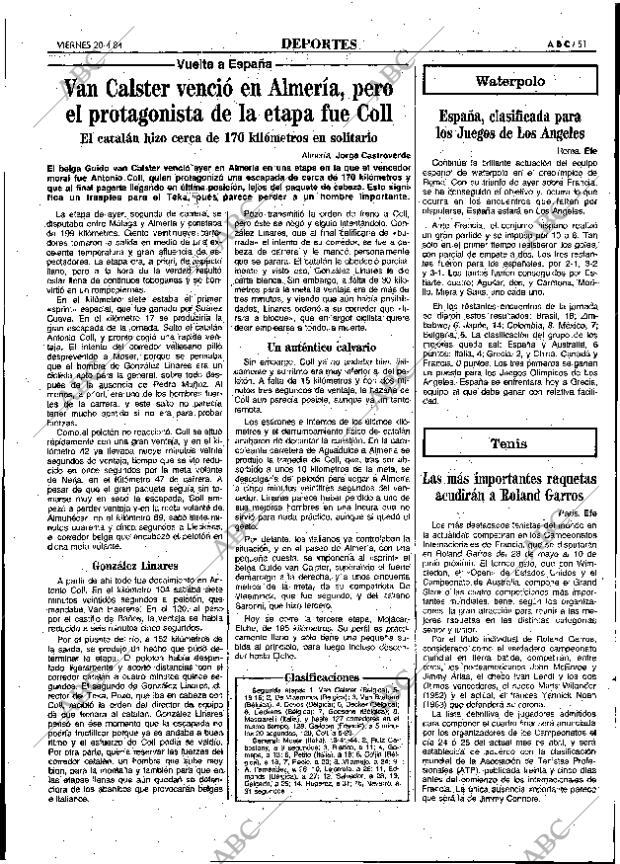 ABC MADRID 20-04-1984 página 51