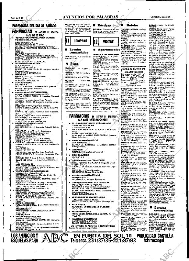 ABC MADRID 20-04-1984 página 64