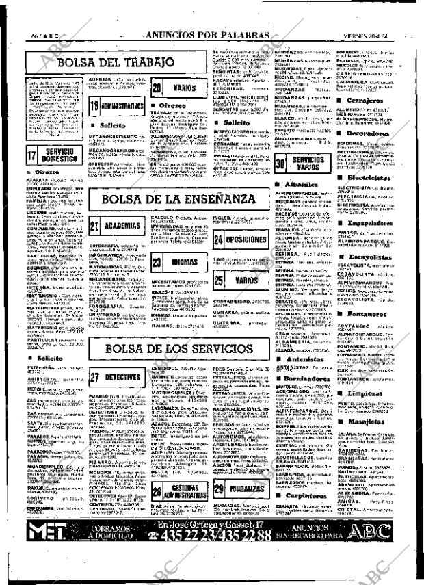 ABC MADRID 20-04-1984 página 66