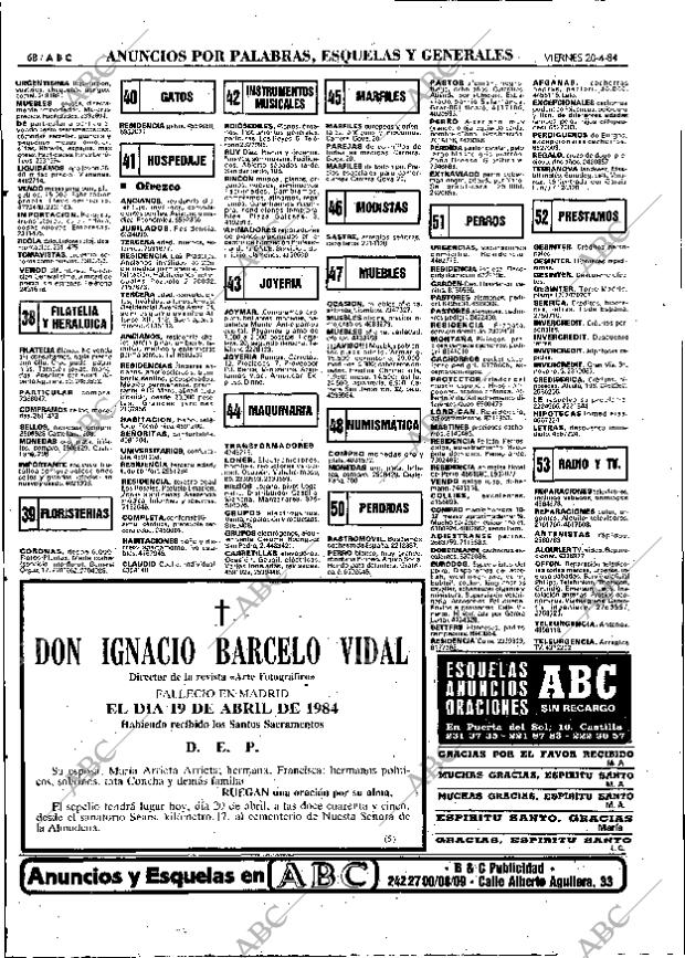 ABC MADRID 20-04-1984 página 68