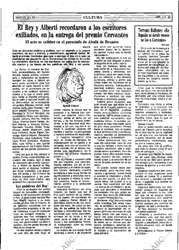ABC MADRID 24-04-1984 página 43