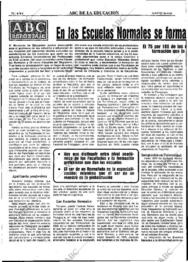 ABC MADRID 24-04-1984 página 52