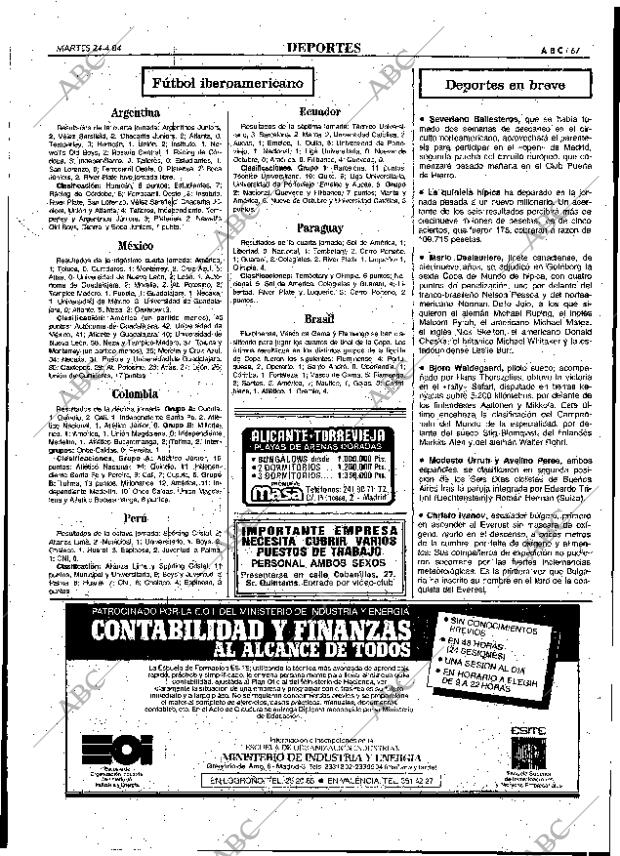 ABC MADRID 24-04-1984 página 67