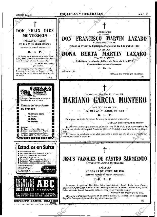 ABC MADRID 24-04-1984 página 91