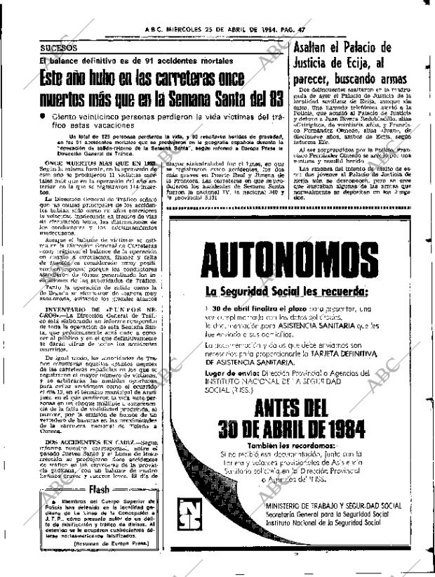 ABC SEVILLA 25-04-1984 página 47
