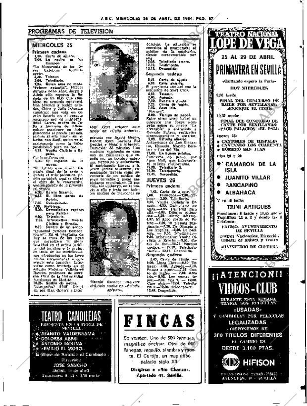 ABC SEVILLA 25-04-1984 página 57
