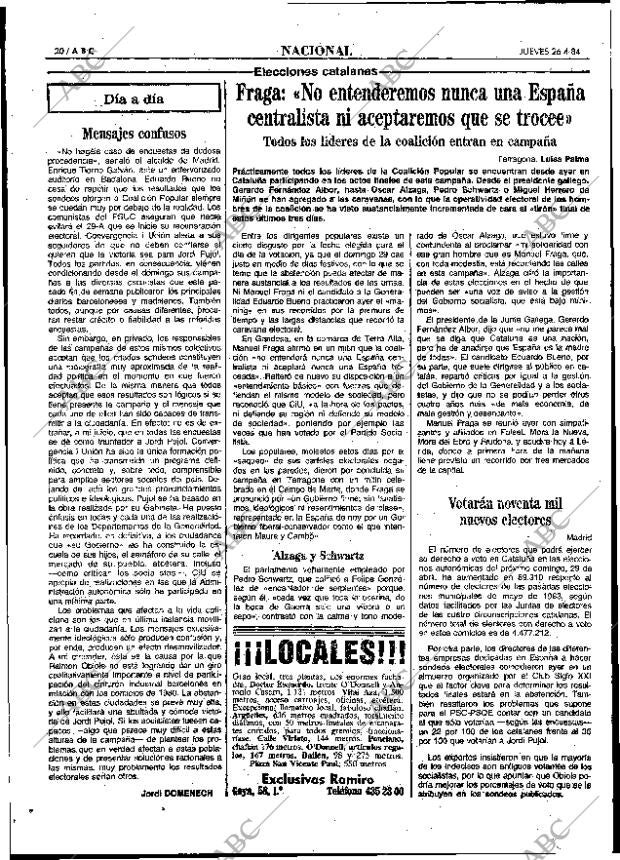 ABC MADRID 26-04-1984 página 20