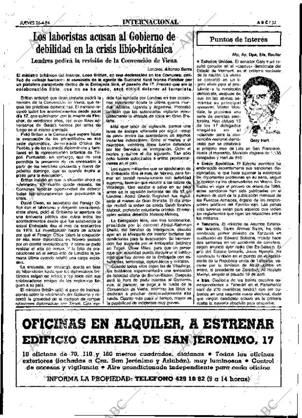 ABC MADRID 26-04-1984 página 33