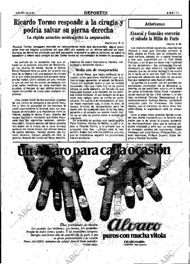 ABC MADRID 26-04-1984 página 71