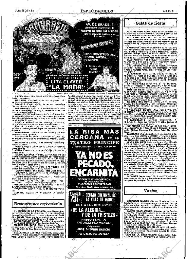 ABC MADRID 26-04-1984 página 81