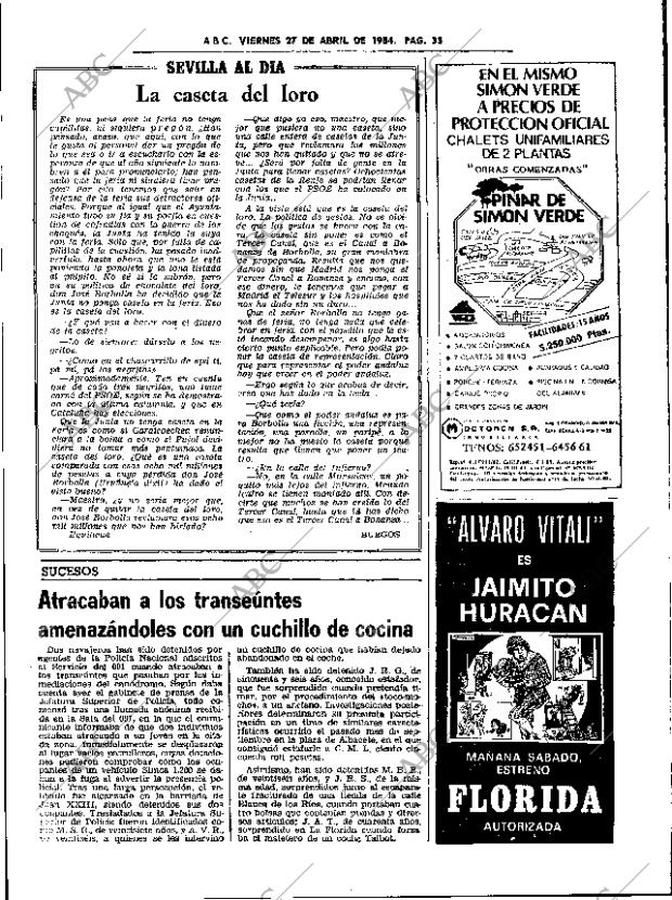 ABC SEVILLA 27-04-1984 página 33