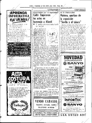 ABC SEVILLA 27-04-1984 página 44