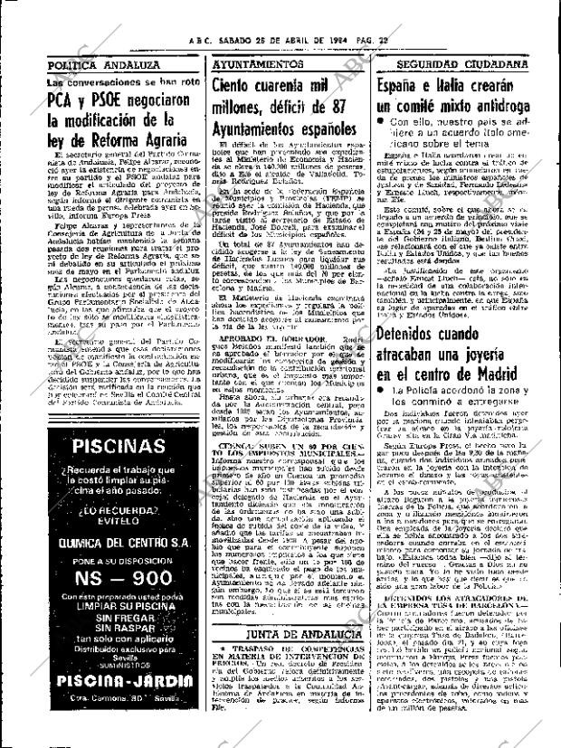 ABC SEVILLA 28-04-1984 página 22