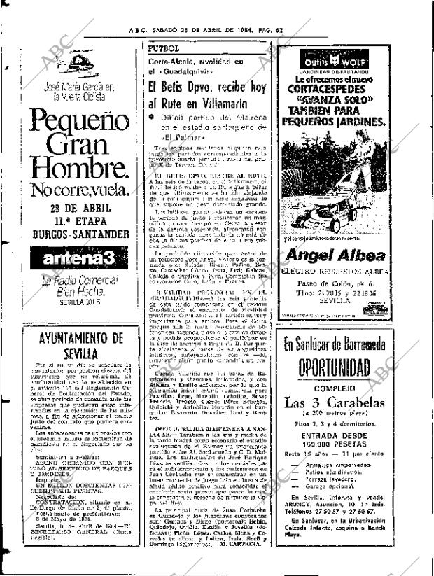 ABC SEVILLA 28-04-1984 página 62