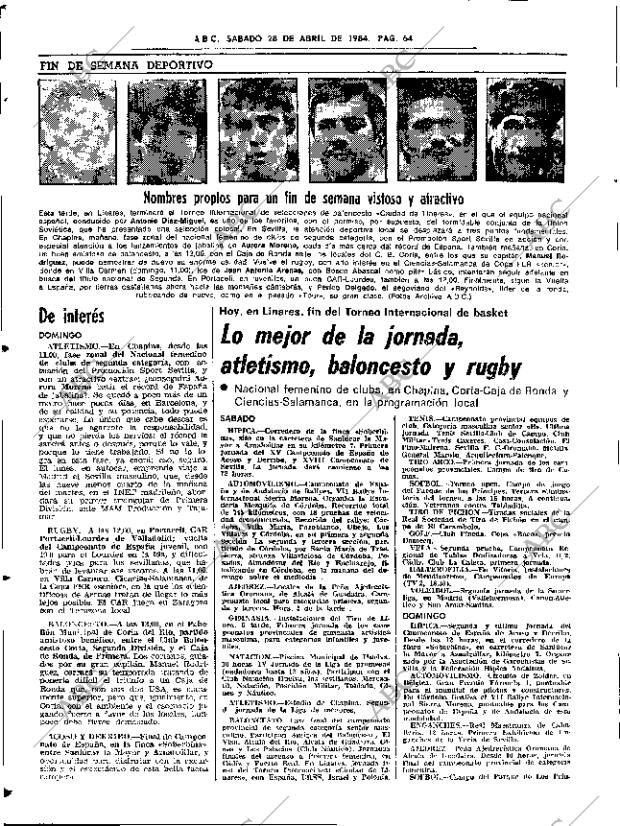 ABC SEVILLA 28-04-1984 página 64