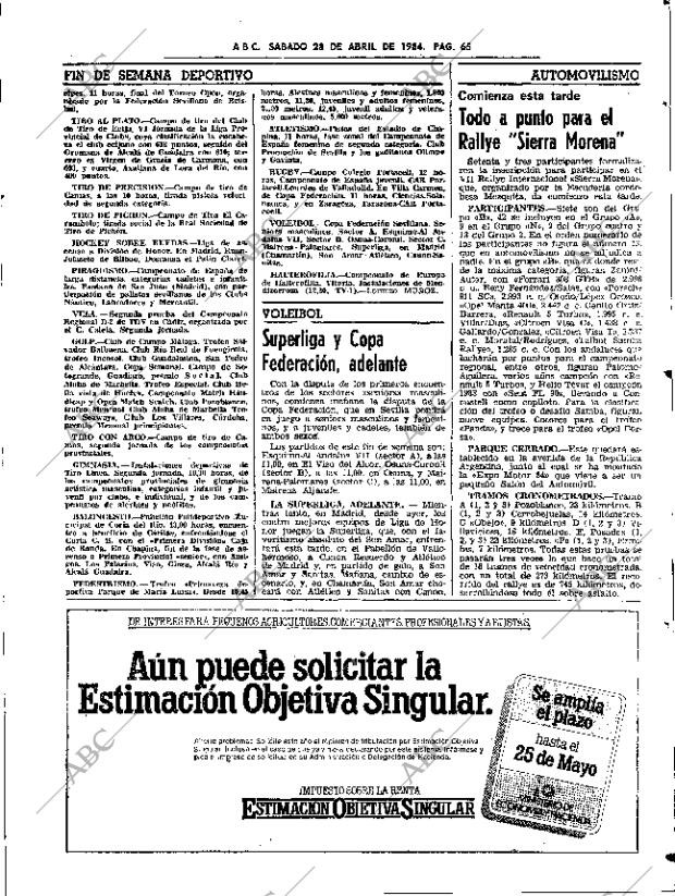 ABC SEVILLA 28-04-1984 página 65