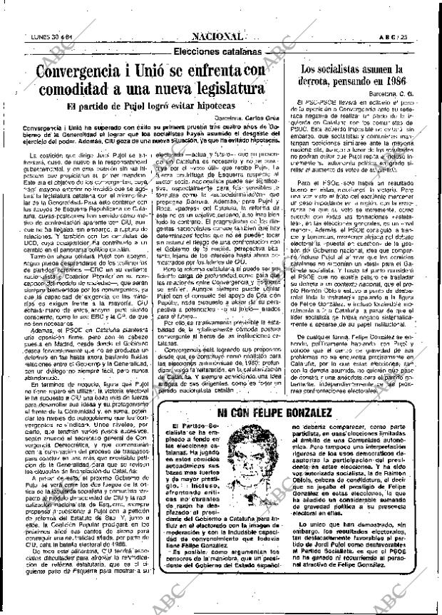 ABC MADRID 30-04-1984 página 25