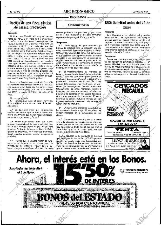 ABC MADRID 30-04-1984 página 42