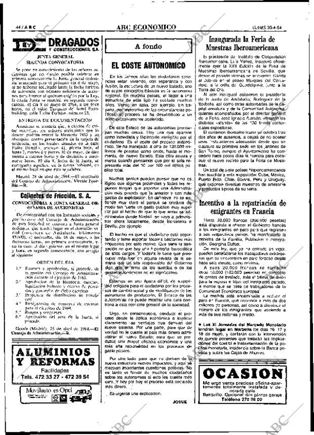 ABC MADRID 30-04-1984 página 44