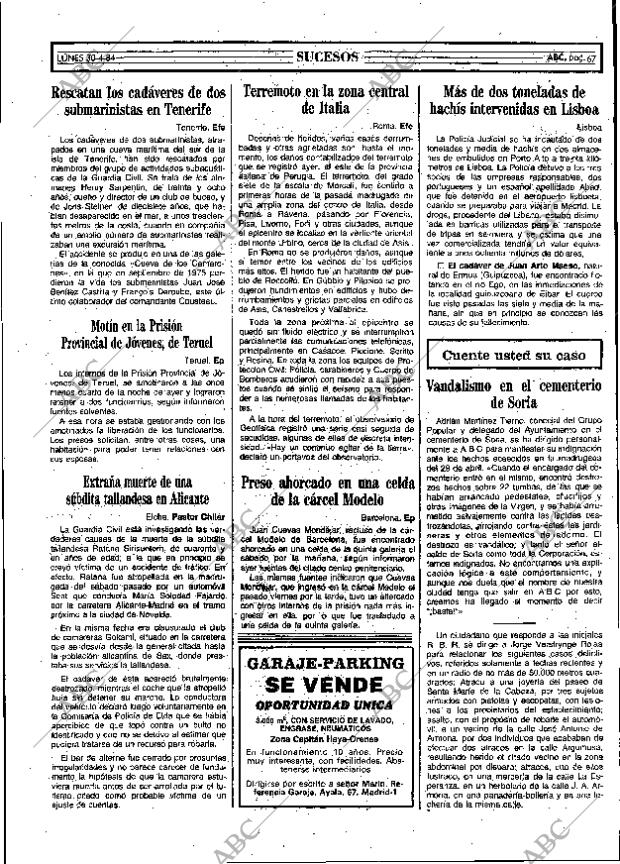 ABC MADRID 30-04-1984 página 67