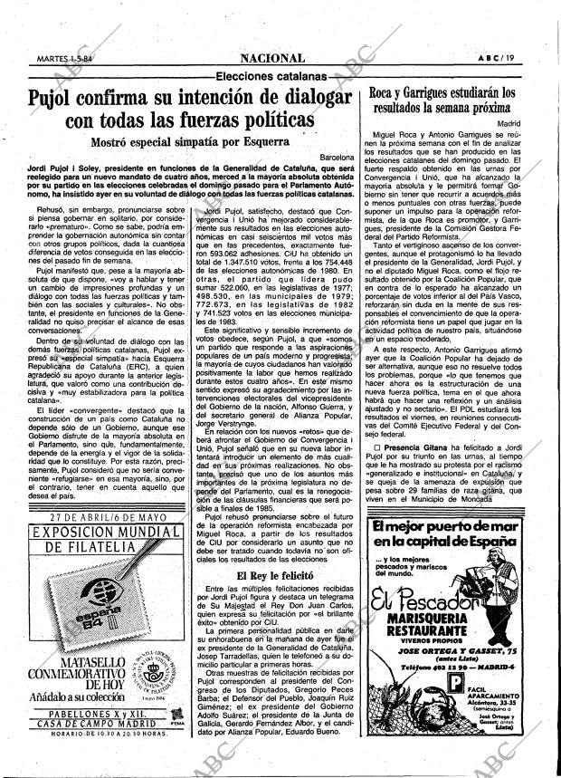 ABC MADRID 01-05-1984 página 19