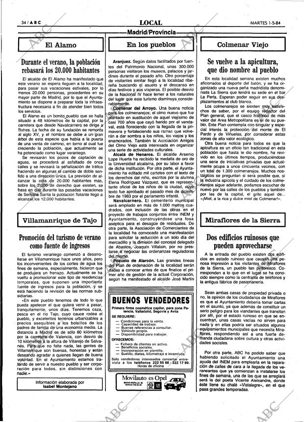 ABC MADRID 01-05-1984 página 34