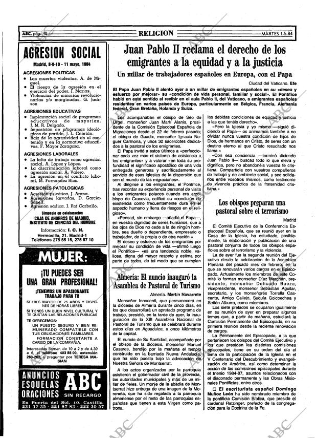 ABC MADRID 01-05-1984 página 40