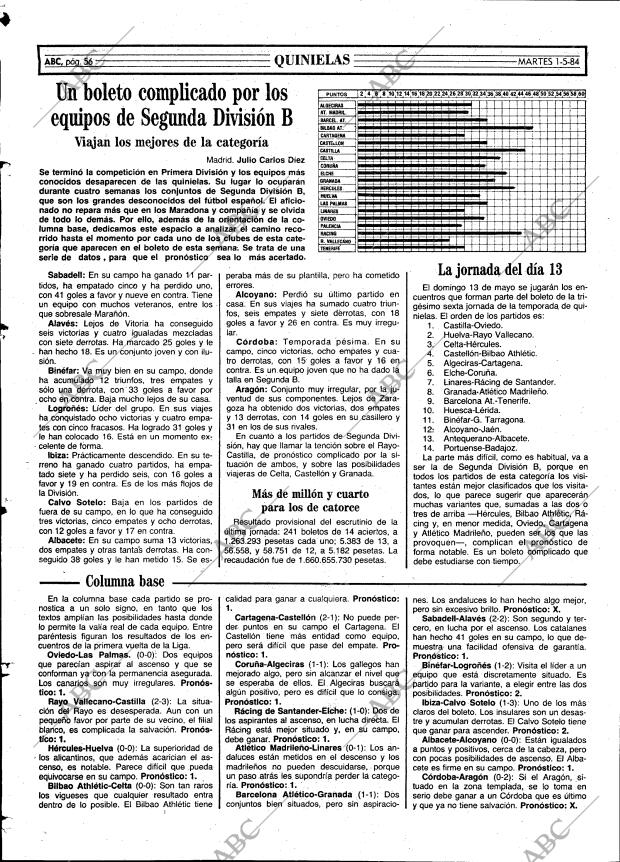 ABC MADRID 01-05-1984 página 56