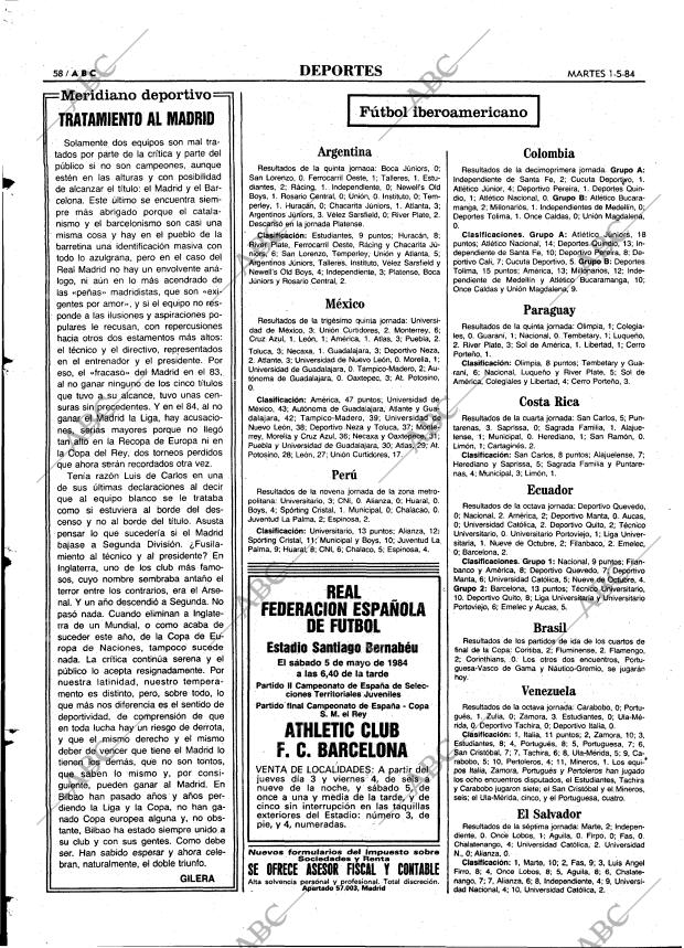 ABC MADRID 01-05-1984 página 58