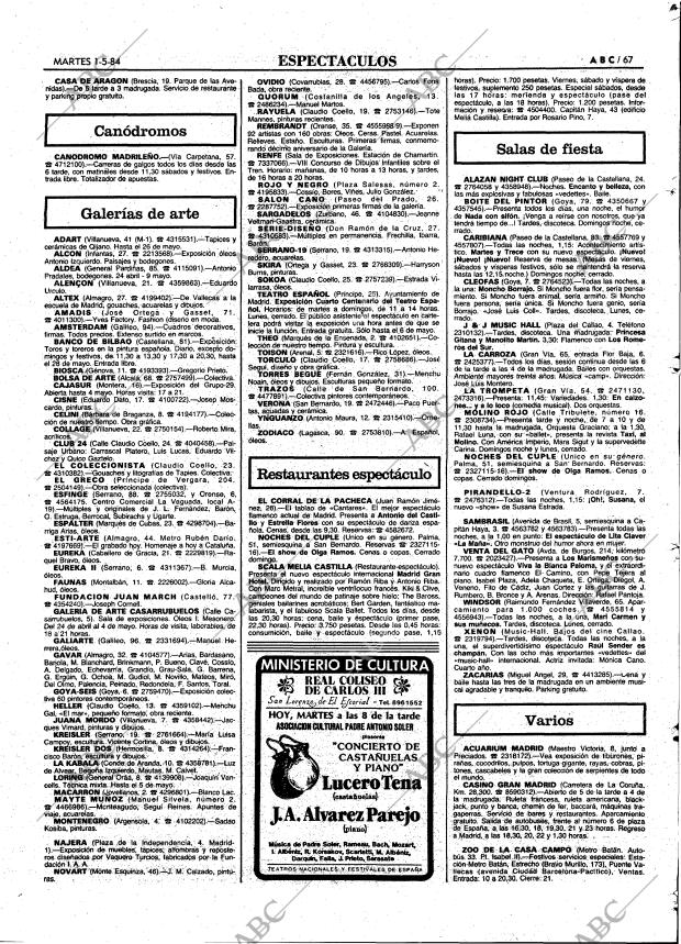 ABC MADRID 01-05-1984 página 67