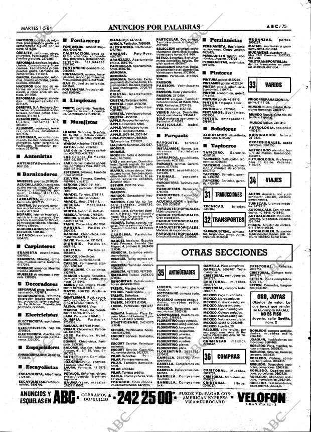 ABC MADRID 01-05-1984 página 75