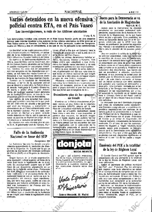 ABC MADRID 13-05-1984 página 21