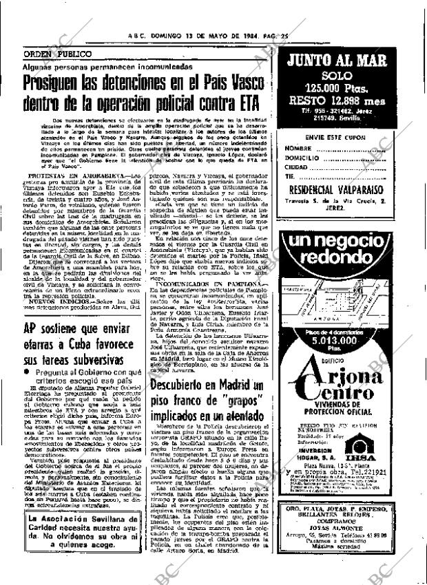 ABC SEVILLA 13-05-1984 página 25