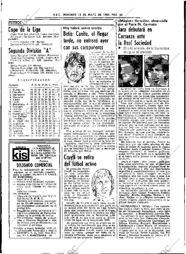 ABC SEVILLA 13-05-1984 página 64