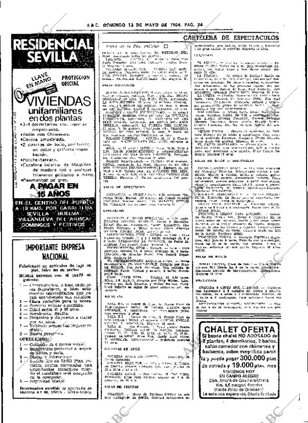 ABC SEVILLA 13-05-1984 página 74