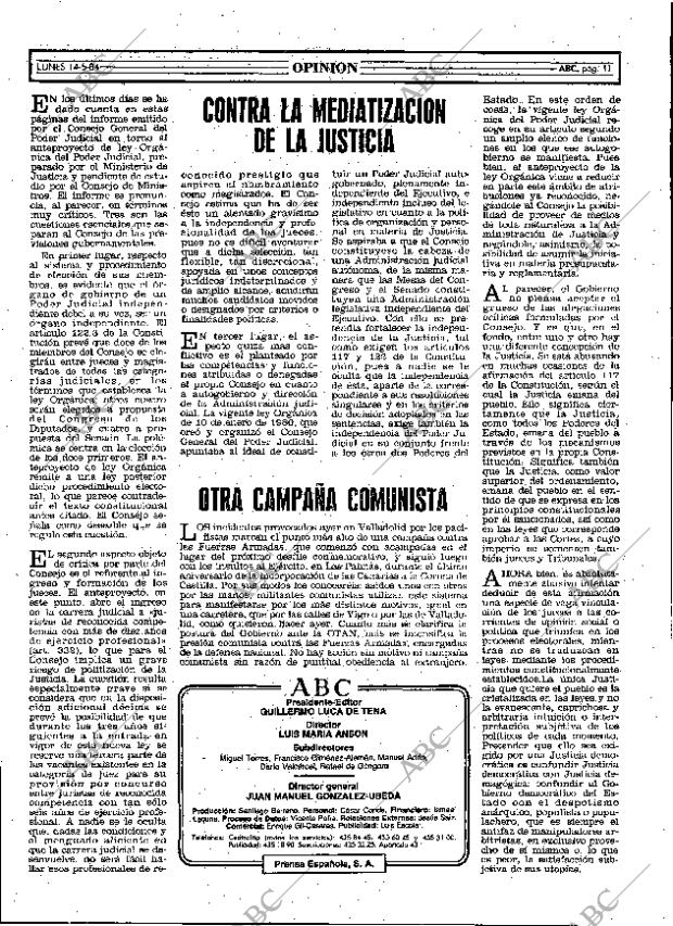 ABC MADRID 14-05-1984 página 11